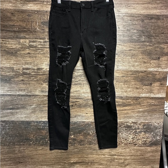 Hollister Black Skinny Distressed Jeans - Picture 1 of 8